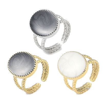 Ионное покрытие (ip) 304 овальные манжетные кольца из эмали из нержавеющей стали, открытые кольца для женщин