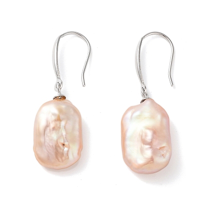 Natural Pearl Dangle Earrings for Women, with Sterling Silver Pins