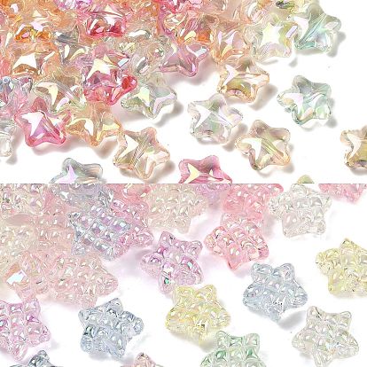 Уф-покрытие прозрачные акриловые бусины, радужный, звезда