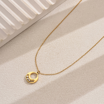 201 вращающееся ожерелье из полого круга из нержавеющей стали для ежедневного ношения женщинами