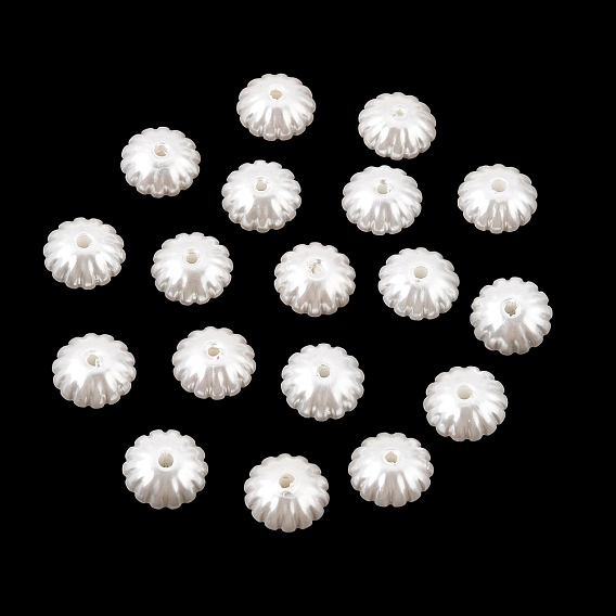ABS Plastic Imitation Pearl Beads, Flower
