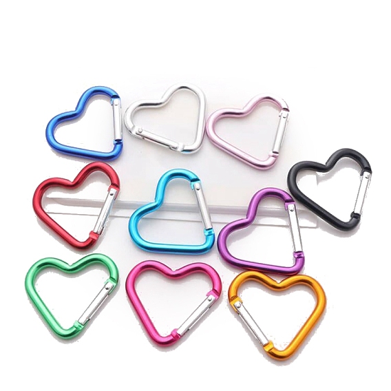 Застежки карабинов для скалолазания из алюминиевого сплава, брелки, сердце