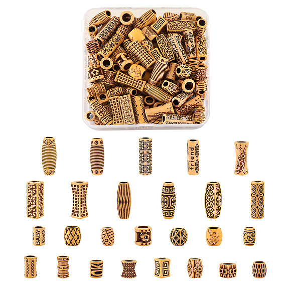 130шт 26 стиль пластиковые бусины, имитация дерева, большое отверстие, столбец и поворот, кубоид, ромб, куб, круг, овал, барабан, прямоугольник