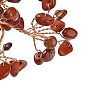 Natural & Synthetic Gemstone Chips Tree Display Decorations, with Brass Wire Wrapped Feng Shui Ornament for Fortune