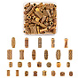 130шт 26 стиль пластиковые бусины, имитация дерева, большое отверстие, столбец и поворот, кубоид, ромб, куб, круг, овал, барабан, прямоугольник