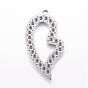 304 Stainless Steel Pendant Rhinestone Settings, Heart