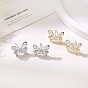 Серьги-гвоздики из циркония, бабочка