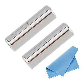 2 шт. 925 винтовые застежки из стерлингового серебра, застежки, колонка, 1Замшевая ткань из ПК, квадратная салфетка для полировки серебра