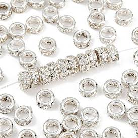 Латунные кристалл горный хрусталь бисер, бусины с большим отверстием, без никеля , рондель