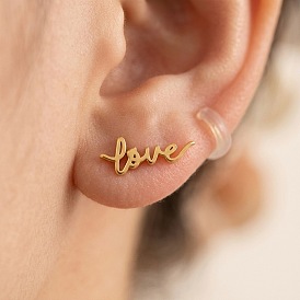 Día de San Valentín 304 Pendientes de acero inoxidable, la palabra amor