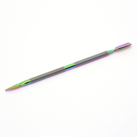 Nettoyant dissolvant de vernis à ongles en gel uv en acier inoxydable à tête triangulaire, outils de cuticule de manucure pédicure