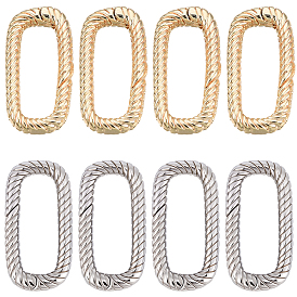 8шт. 2 цвета латунные пружинные затворные кольца, без кадмия, без никеля и без свинца, Twist овальные