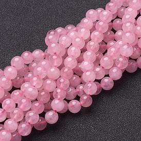  Natural Rose Quartz Beads Strands, Round