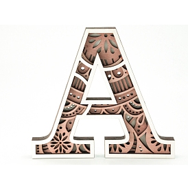 Letter Vintage Wood Hollow Display Decorations, for Home Clothing Shop Window Cafe Ornament Photography Props Decoration