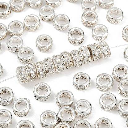 Латунные кристалл горный хрусталь бисер, бусины с большим отверстием, без никеля , рондель