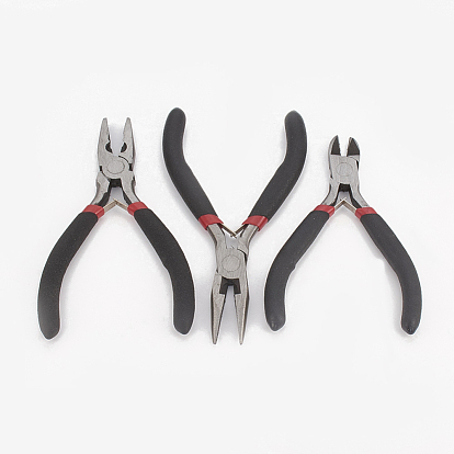 45# Carbon Steel Jewelry Plier Sets, including Wire Cutter Plier, Mini Wire Cutter Plier and Side Cutting Plier