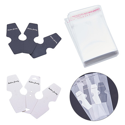 Cardboard & Plastic Display Cards, Used for Necklace, Bracelet, Pendant and Barrette, with OPP Cellophane Bags