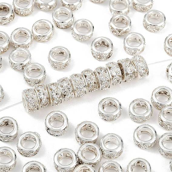 Латунные кристалл горный хрусталь бисер, бусины с большим отверстием, без никеля , рондель