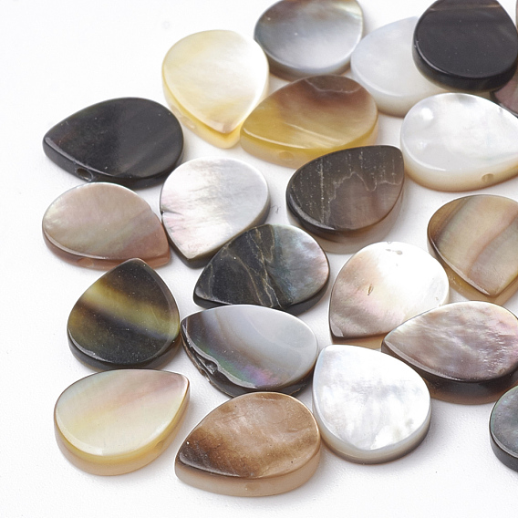 Natural Black Lip Shell Beads, Drop
