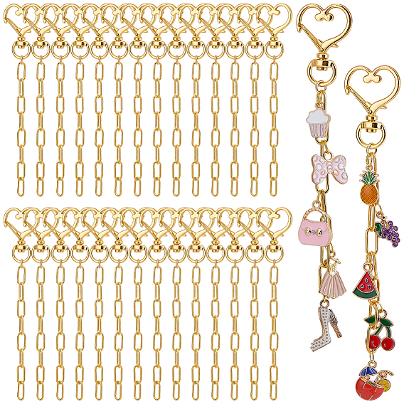 30 поворотные застежки из сплава шт., с железными цепочками, сердце