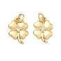 Латунные микро проложить кубического циркония подвески, клевер амулеты, стойки покрытие, долговечный, без свинца и без кадмия