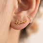 Saint-Valentin 304 Boucles d'oreilles puces en acier inoxydable, mot d'amour