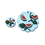 Handmade Polymer Clay Pendants Sets, Flat Round & Flower with Watermelon Charm