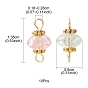 Crackle Glass Connector Charms, Rondelle Links with Golden Plated Brass Double Loops