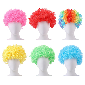 6шт. 6 шапочки для париков афро для Хэллоуина, термостойкое углеродное волокно полиэфирное волокно