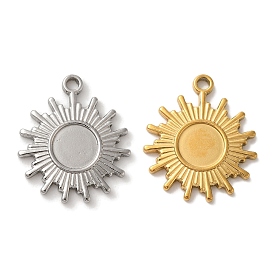 Ion Plating(IP) 304 Stainless Steel Pendants, Sun Charm