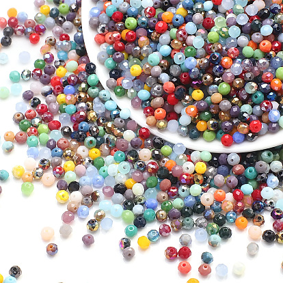 Electroplate Glass Beads, Faceted, Round