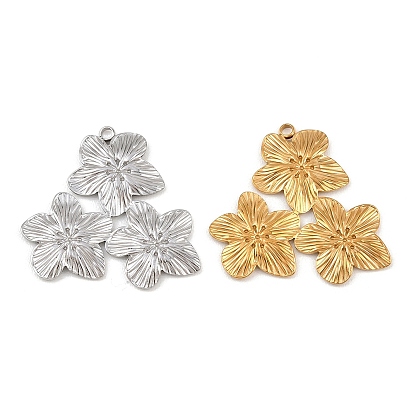 304 подвески из нержавеющей стали, тройной цветочный шарм