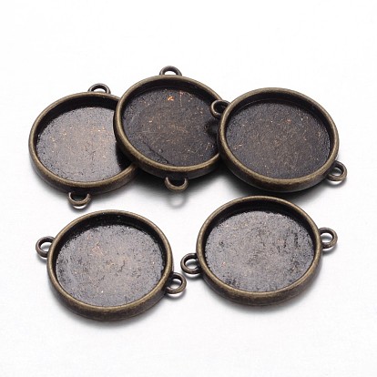 Support à cabochon de style tibétain, plat rond, sans cadmium et sans nickel et sans plomb