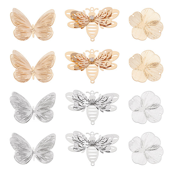 Комплекты фурнитуры для подвесок и соединителей из латуни своими руками, бабочка и цветок и пчела