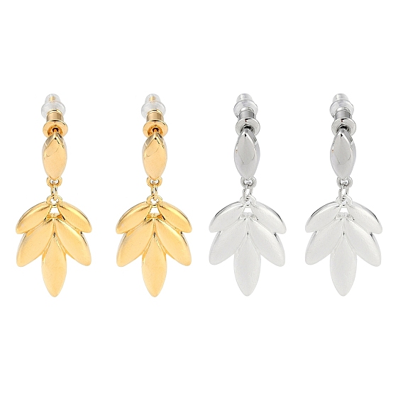 Серьги с подвесками из пшеничной латуни, серьги-гвоздики для женщин