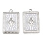 304 Stainless Steel Pendants, Rectangle with Star Charms
