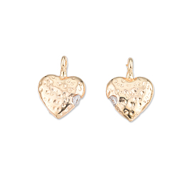 Brass Pave Clear Cubic Zirconia Charms, Cadmium Free & Nickel Free & Lead Free, Heart