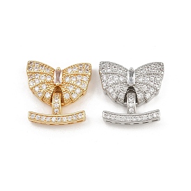 Латунное микропейв, прозрачный кубический цирконий, складные застежки, бантом