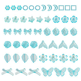 182 шт. 100 г прозрачные акриловые бусины, с покрытием AB цвета, разнообразные