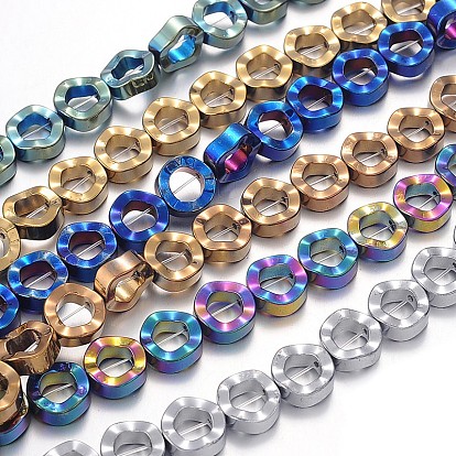 Electroplated Non-magnetic Synthetic Hematite Donut Beads Strands, 12x4mm, Hole: 1mm, about 34pcs/strand, 16.1 inch