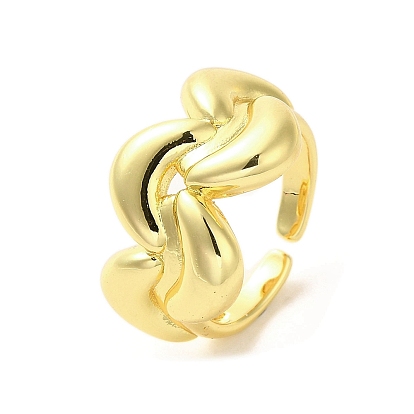 Rack Plating Brass Finger Ring, Cuff Ring, Long-Lasting Plated, Cadmium Free & Lead Free