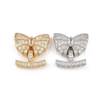 Латунное микропейв, прозрачный кубический цирконий, складные застежки, бантом