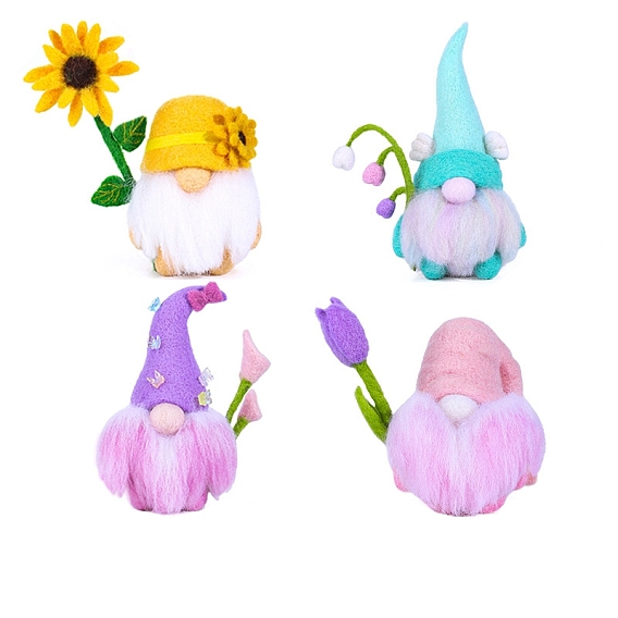 Набор для валяния из шерстяного фетра с инструкцией, иглы для валяния наборы для валяния для начинающих художников, гном орнамент