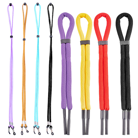 Support de lunettes flottant réglable en mousse et chaînes de lunettes en tissu suédé