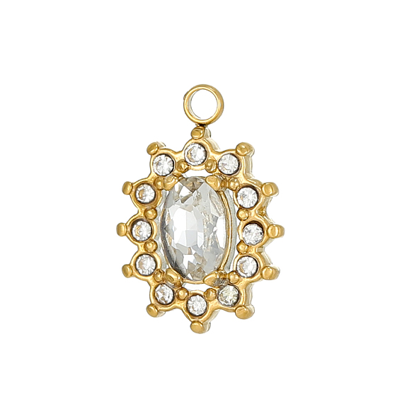 304 подвески из нержавеющей стали с кубическим цирконием., , ионное покрытие (ip), реальный 14 k позолоченный