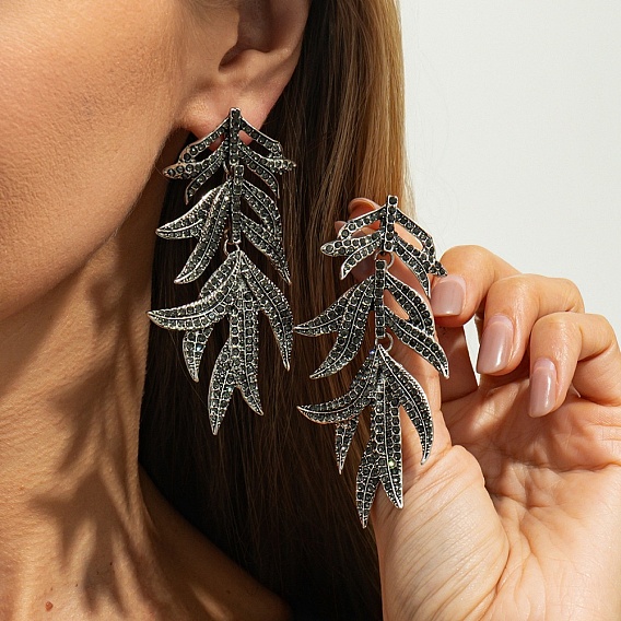 Rhinestone сплава болтаться серьги