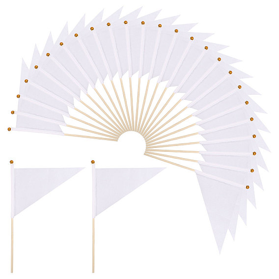 Полиэстеровый флаг с бамбуковой ручкой, треугольные