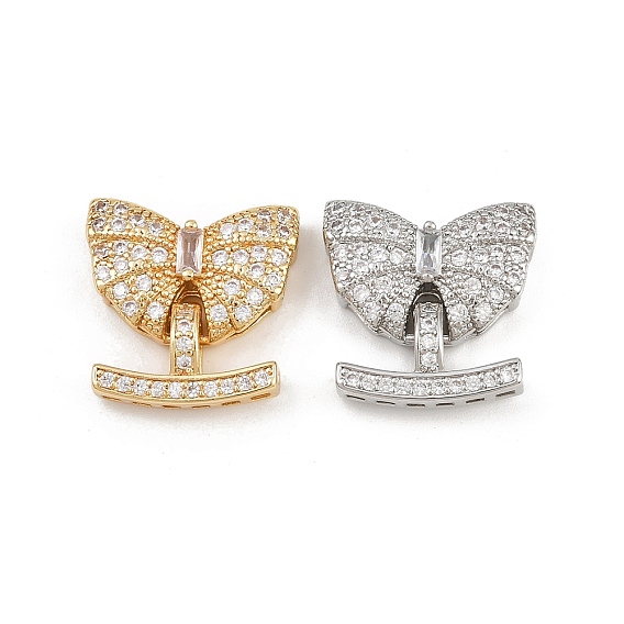 Латунное микропейв, прозрачный кубический цирконий, складные застежки, бантом