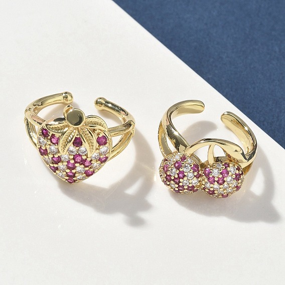 Латунные микро проложить манжеты кольца кубического циркония, долговечный, стойки покрытие, без свинца и без кадмия, реальный 18 k позолоченный