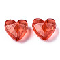 Transparent Acrylic Beads, Mixed Color, Faceted, Heart